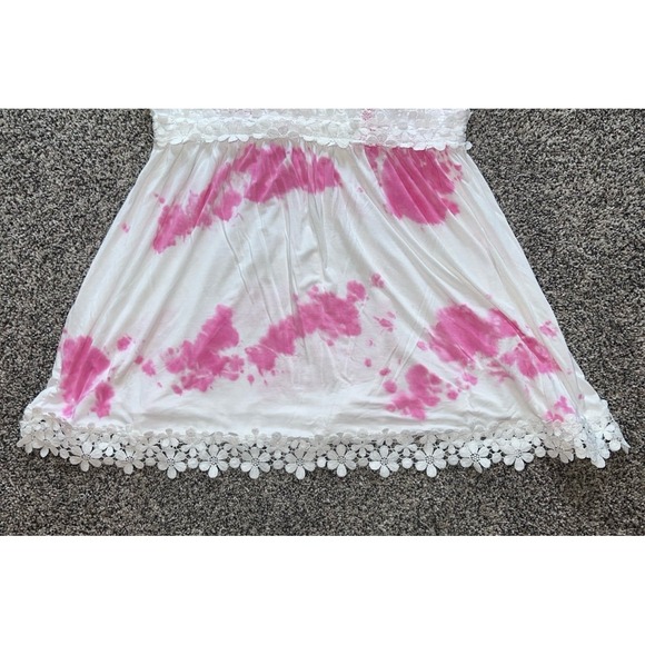 White Birch‎ Women's Tie Dye White lace padded tank top size XL - Picture 3 of 8